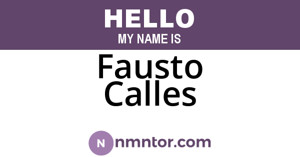 Fausto Calles