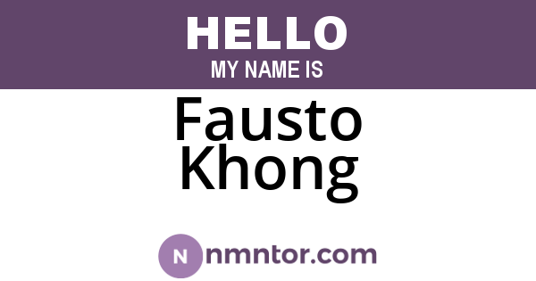 Fausto Khong