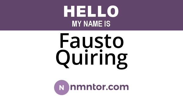 Fausto Quiring
