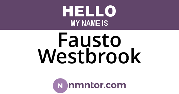 Fausto Westbrook