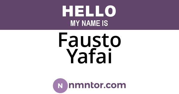 Fausto Yafai
