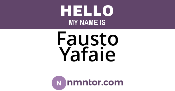 Fausto Yafaie