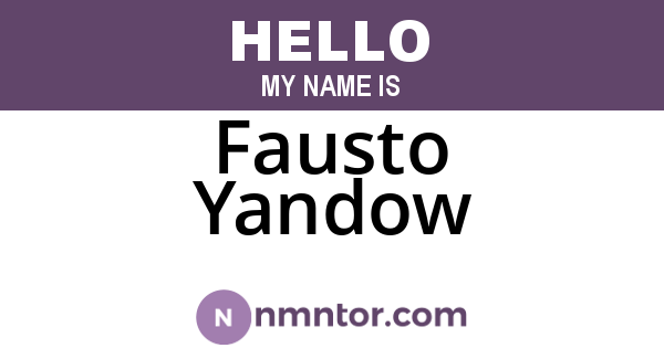 Fausto Yandow