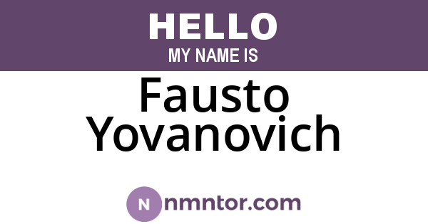 Fausto Yovanovich