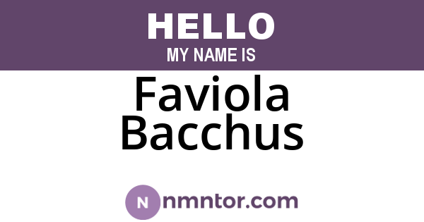 Faviola Bacchus