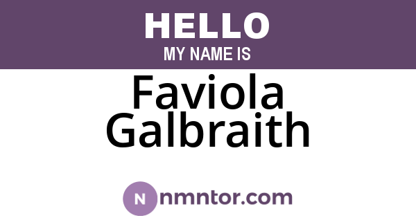 Faviola Galbraith