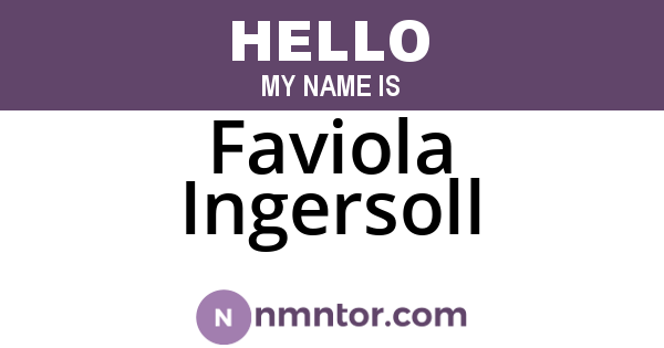 Faviola Ingersoll