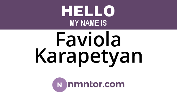 Faviola Karapetyan