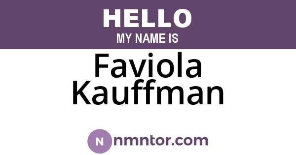 Faviola Kauffman