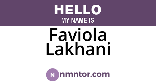 Faviola Lakhani
