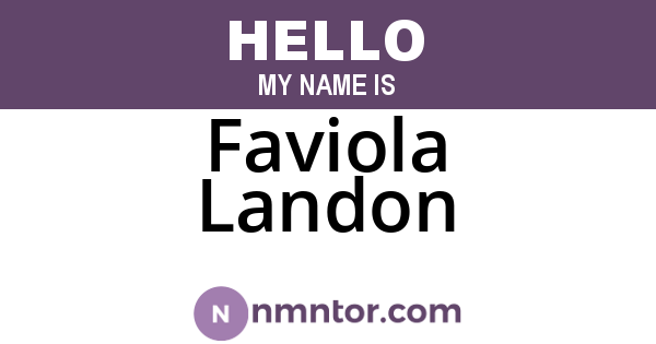 Faviola Landon