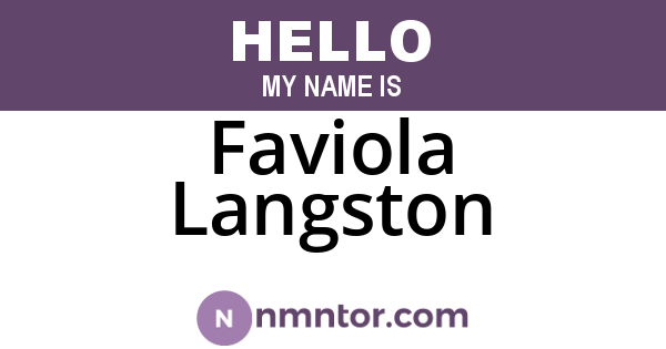 Faviola Langston