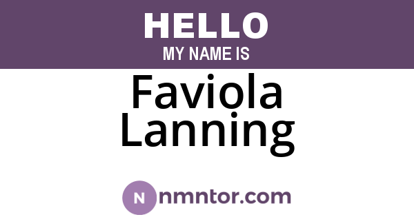 Faviola Lanning