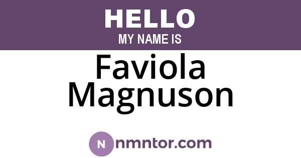 Faviola Magnuson