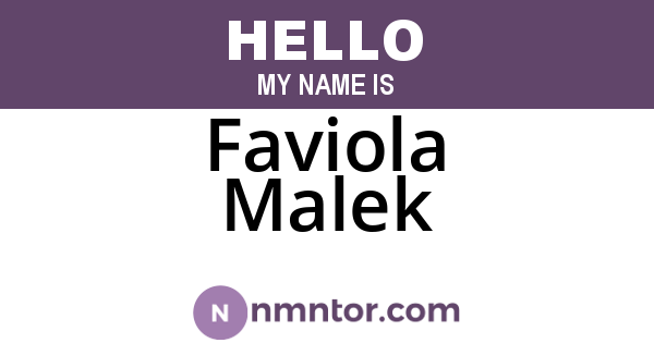 Faviola Malek