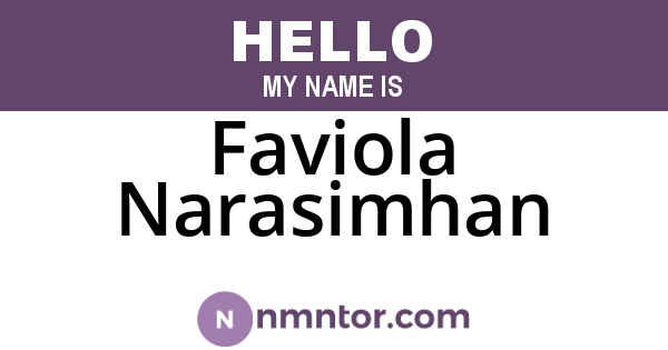Faviola Narasimhan
