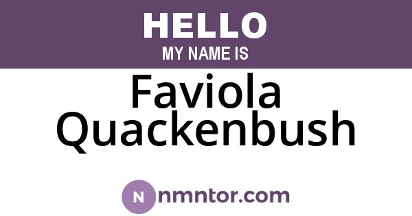 Faviola Quackenbush