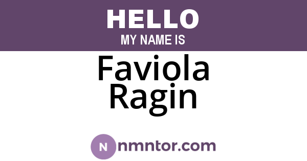 Faviola Ragin