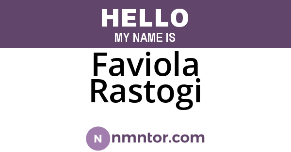 Faviola Rastogi