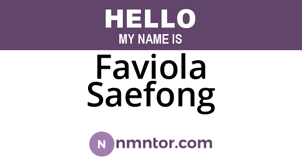 Faviola Saefong