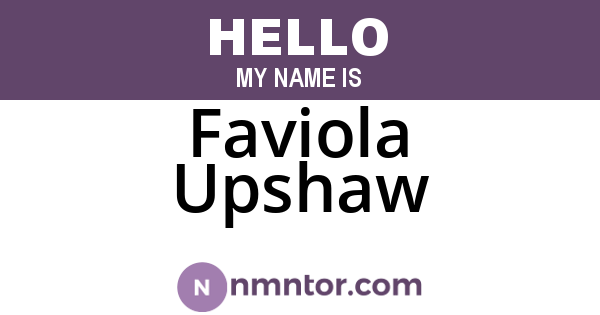 Faviola Upshaw
