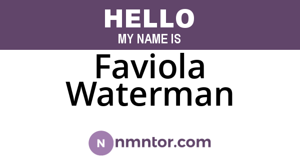 Faviola Waterman