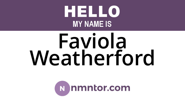 Faviola Weatherford