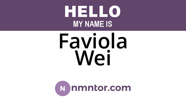 Faviola Wei