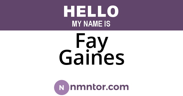 Fay Gaines