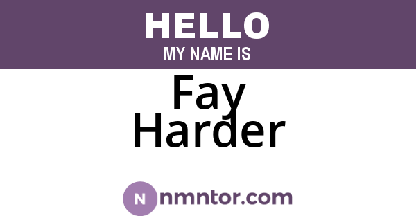 Fay Harder