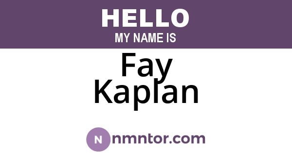 Fay Kaplan