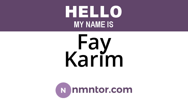 Fay Karim