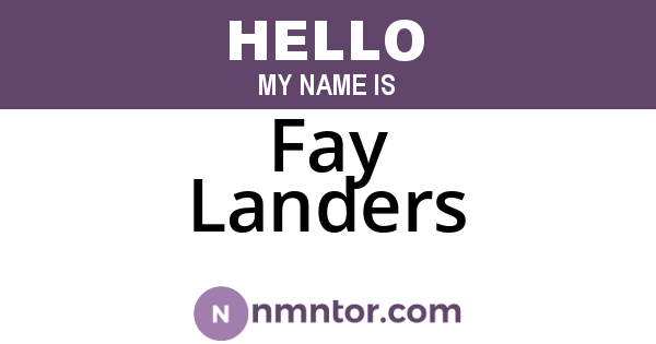 Fay Landers