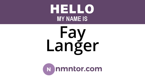 Fay Langer