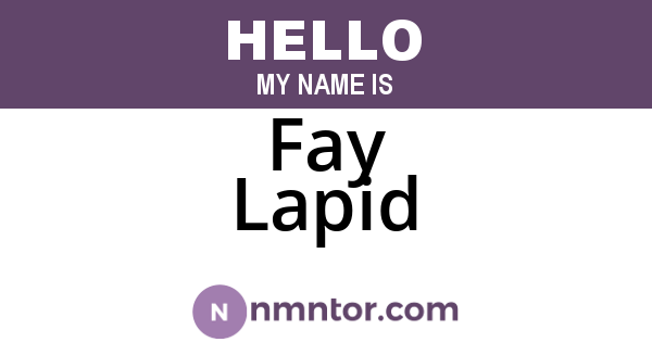 Fay Lapid