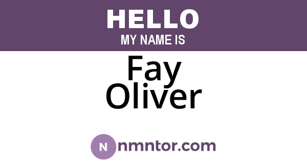 Fay Oliver
