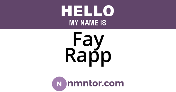 Fay Rapp