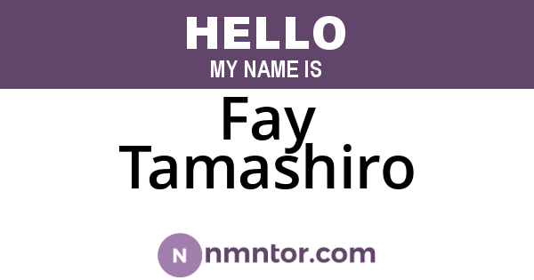 Fay Tamashiro
