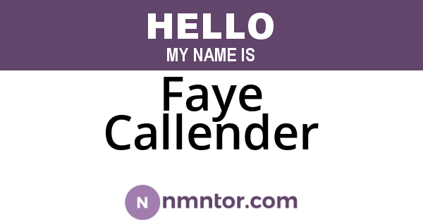 Faye Callender