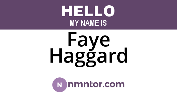 Faye Haggard