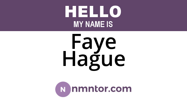 Faye Hague