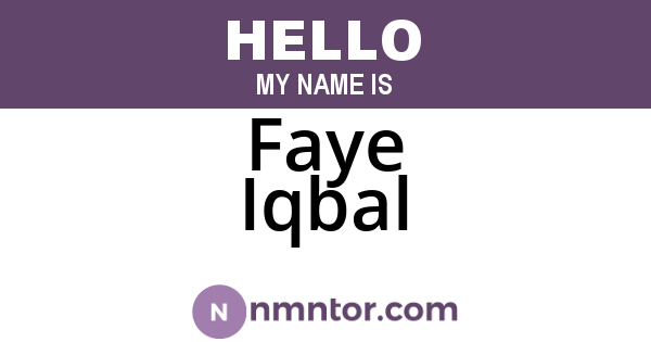 Faye Iqbal