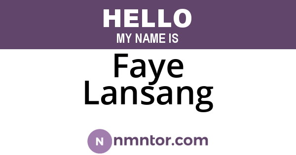 Faye Lansang