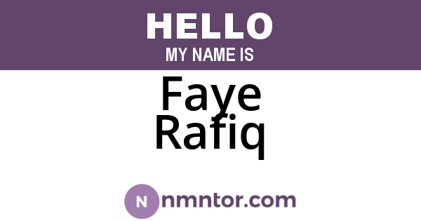 Faye Rafiq