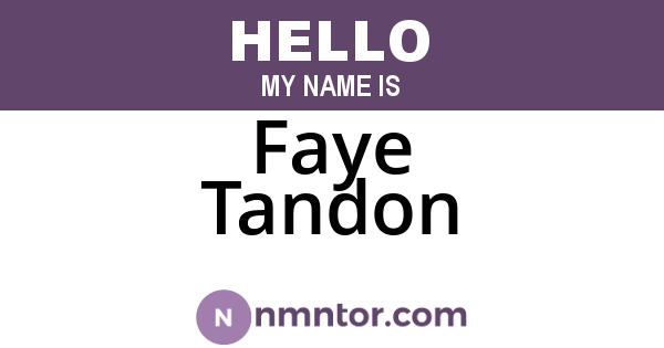 Faye Tandon