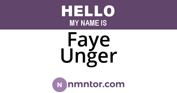 Faye Unger