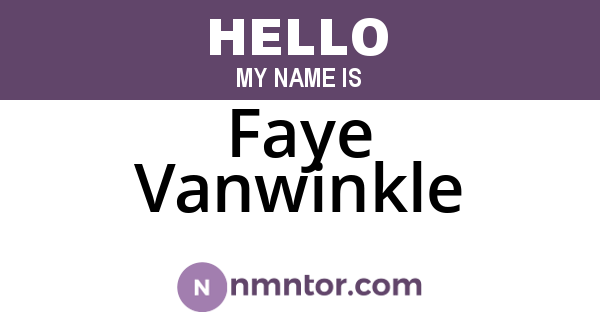 Faye Vanwinkle