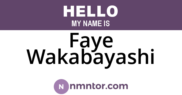 Faye Wakabayashi