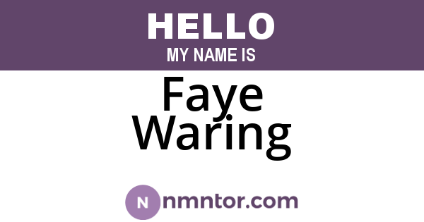 Faye Waring