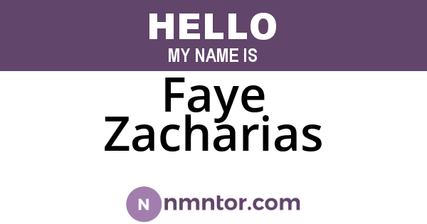 Faye Zacharias